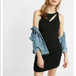 Express Ruched Sleeveless Fitted Dress